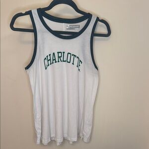White and Green UNC Charlotte Tank Top